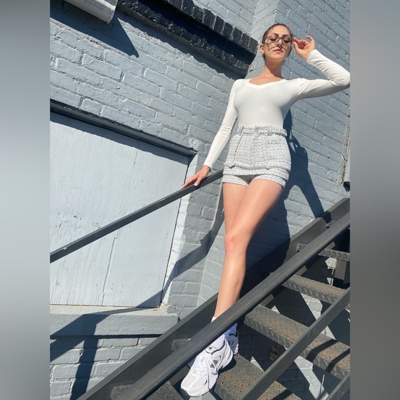 BlancheWear Blue Tweed Skort Mini Skirt Various Sizes - Picture 10 of 13